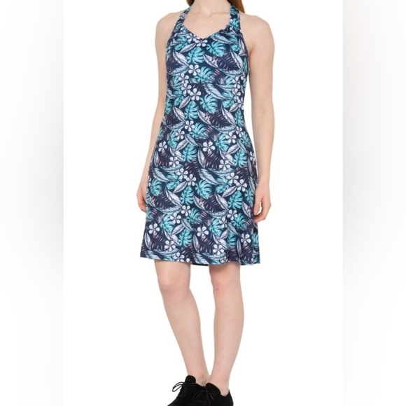 Freedom Trail by Kyodan Strappy Cross Back Print Dress Built-In Shelf Bra XS - Picture 1 of 10
